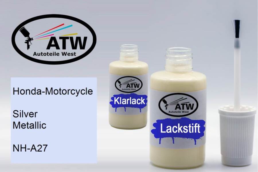 Honda-Motorcycle, Silver Metallic, NH-A27: 20ml Lackstift + 20ml Klarlack - Set, von ATW Autoteile West.